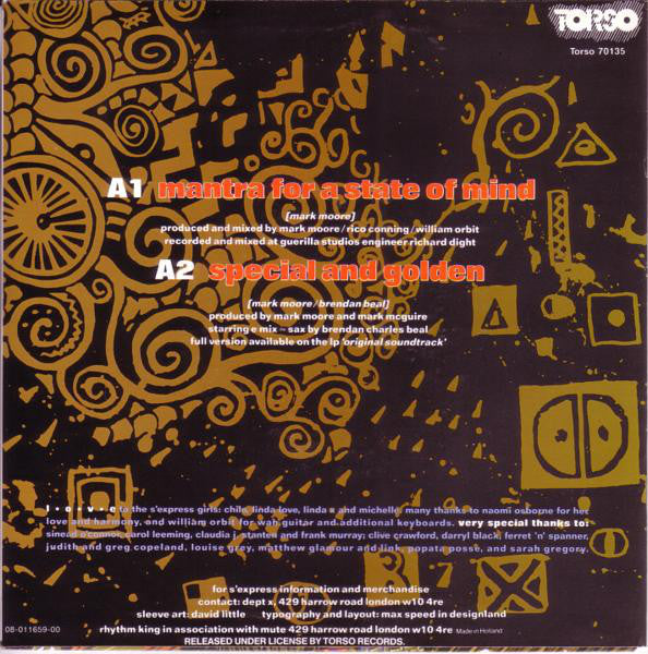 S'Express - Mantra For A State Of Mind Vinyl Singles Vinyl (VG) <br> Hoes (G+)