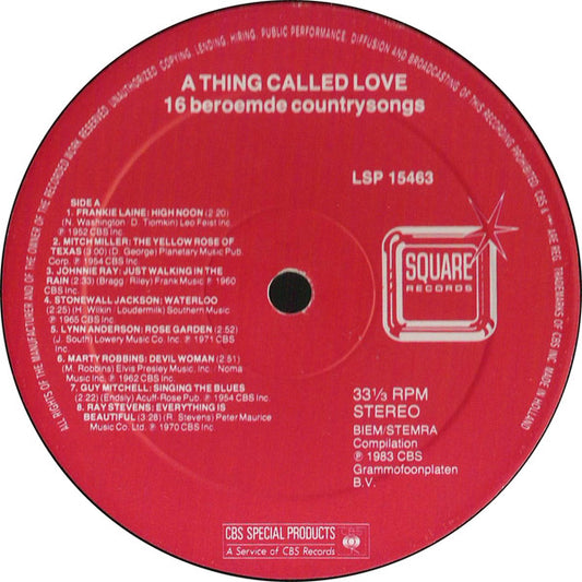 Various - A Thing Called Love (LP) Vinyl LP Vinyl Zeer Goed / Hoesje Goed "VINYLSINGLES.NL"