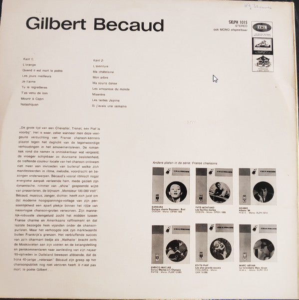 Gilbert Becaud - Gilbert Bécaud '** (LP) Vinyl LP Vinyl Very Good (VG) <br> Hoes Good Plus (G+)