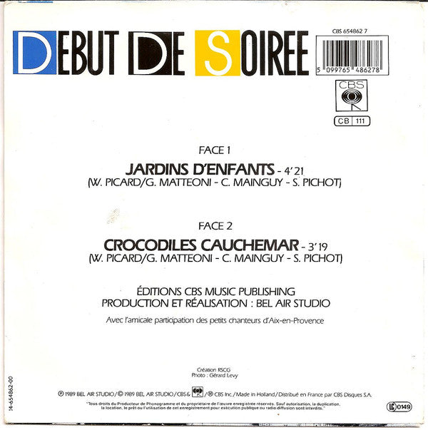 Debut De Soiree - Jardins D'enfants Vinyl Singles Vinyl Very Good (VG) <br> Hoes Good Plus (G+)