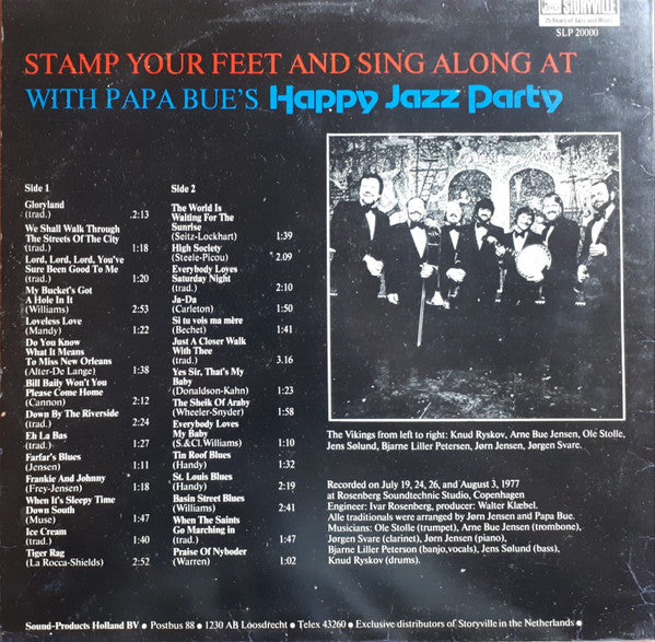 Papa Bue's Viking Jazzband - Happy Jazz Party (LP) Vinyl LP Vinyl Very Good (VG) <br> Hoes Good Plus (G+)