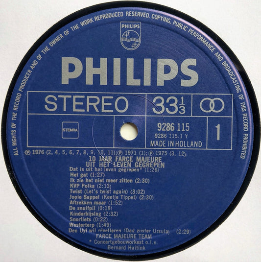 Farce Majeure - 10 Jaar Farce Majeure (LP) Vinyl LP Vinyl Zeer Goed / Hoesje Goed "VINYLSINGLES.NL"