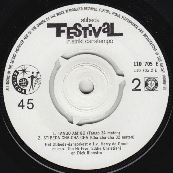 Stibeda-dansorkest - Stibeda Festival In Strikt Danstempo Vinyl Singles EP Vinyl Very Good (VG) <br> Hoes Good Plus (G+)