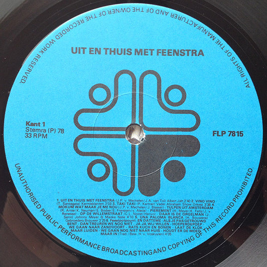Various - Uit En Thuis Met Feenstra (LP) Vinyl LP Vinyl Zeer Goed / Hoesje Goed "VINYLSINGLES.NL"