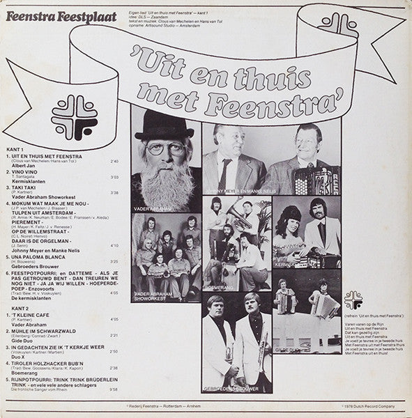 Various - Uit En Thuis Met Feenstra (LP) Vinyl LP Vinyl Very Good (VG) <br> Hoes Good Plus (G+)