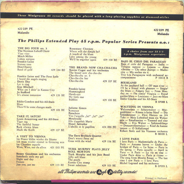 Malando And His Tango Orchestra – Noche de Estrellas Vinyl Singles EP Vinyl Very Good (VG) <br> Hoes Good Plus (G+)