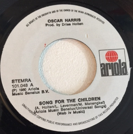 Oscar Harris - Song For The Children 43421 Vinyl Singles Vinyl Zeer Goed / Hoesje Goed "VINYLSINGLES.NL"
