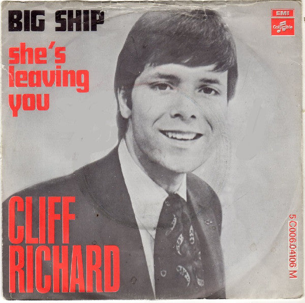 Cliff Richard - Big Ship Vinyl Singles Vinyl Very Good (VG) <br> Hoes Good Plus (G+)
