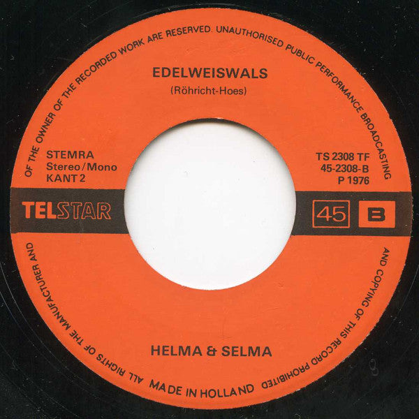 Helma & Selma - Bergen Van Tirol Vinyl Singles