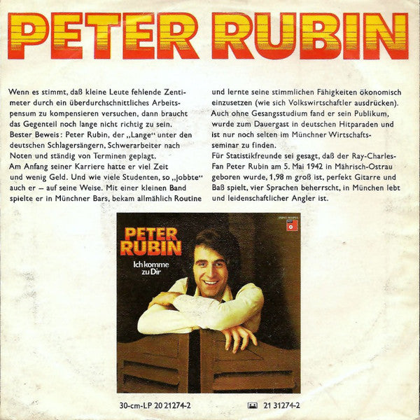 Peter Rubin - *, *, *, *, , * Und Sieben (Wer Verliebt Ist, Soll Sich Lieben) Vinyl Singles Vinyl Very Good (VG) <br> Hoes Good Plus (G+)