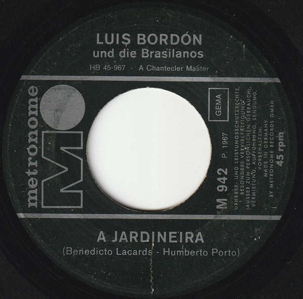 Luis Bordón Und Die Brasilanos - Upa ! Upa ! Vinyl Singles Vinyl Very Good (VG) <br> Hoes Good Plus (G+)