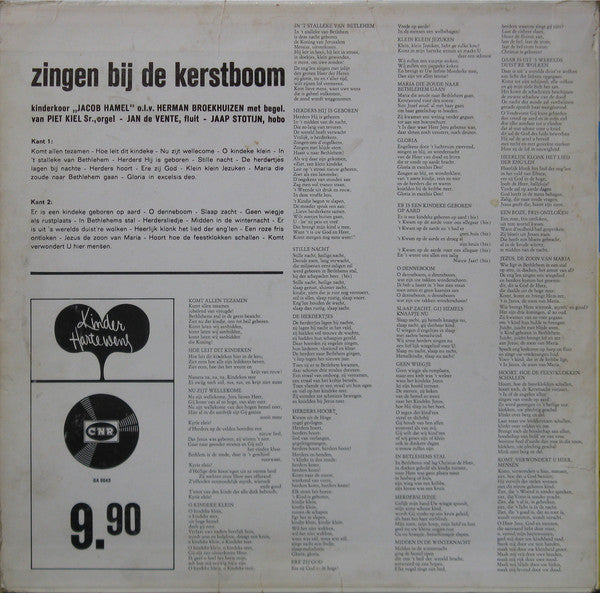 Kinderkoor Jacob Hamel - Zingen Bij De Kerstboom (LP) Vinyl LP Vinyl Very Good (VG) <br> Hoes Good Plus (G+)