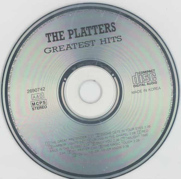 Platters - Greatest Hits (CD) Compact Disc Vinyl Very Good (VG) <br> Hoes Good Plus (G+)