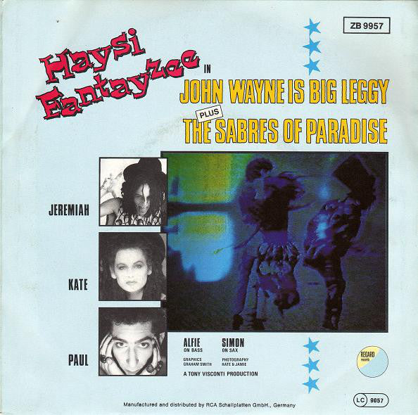 Haysi Fantayzee - John Wayne Is Big Leggy 12829 Vinyl Singles Vinyl Very Good (VG) <br> Hoes Good Plus (G+)