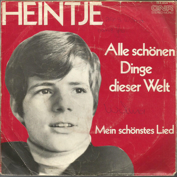 Heintje - Alle Schönen Dinge Dieser Welt Vinyl Singles Vinyl Very Good (VG) <br> Hoes Good Plus (G+)
