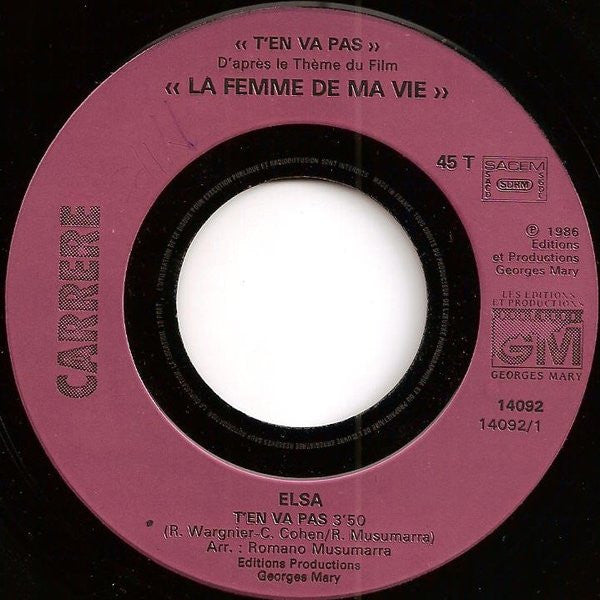 Elsa - T'en Va Pas 36925 Vinyl Singles