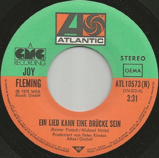 Joy Fleming - Ein Lied Kann Eine Brücke Sein Vinyl Singles Media: VG+ / Sleeve: G+ "VINYLSINGLES.NL"