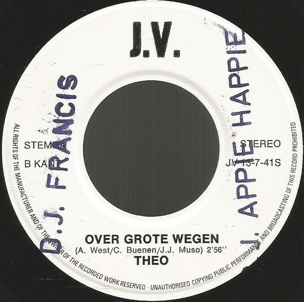 Theo - Als Je Zonder Liefde Bent Vinyl Singles Vinyl Very Good (VG) <br> Hoes Good Plus (G+)