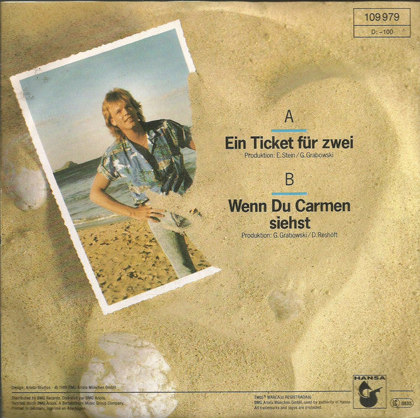Klaus Densow - Ein Ticket Für Zwei Vinyl Singles Vinyl Very Good (VG) <br> Hoes Good Plus (G+)