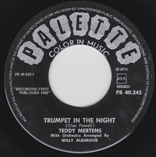 Teddy Mertens - Trumpet In The Night Vinyl Singles