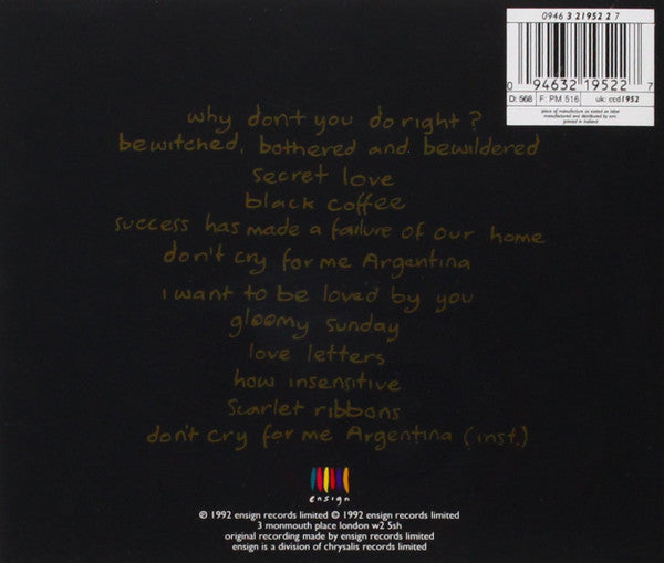 Sinéad O'Connor - Am I Not Your Girl? (CD) Compact Disc Vinyl Very Good (VG) <br> Hoes Good Plus (G+)