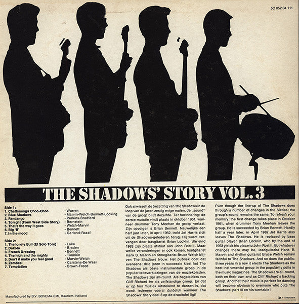 Shadows - The Shadows' Story Vol. * (Dance With The Shadows) (LP) Vinyl LP Vinyl Very Good (VG) <br> Hoes Good Plus (G+)