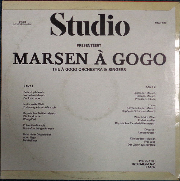 À Gogo Orchestra & Singers - Studio Presenteert: Marsen À Gogo (LP) Vinyl LP Vinyl Very Good (VG) <br> Hoes Good Plus (G+)