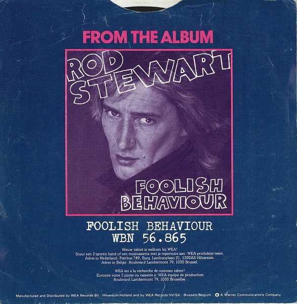 Rod Stewart - Passion Vinyl Singles Vinyl Very Good (VG) <br> Hoes Good Plus (G+)