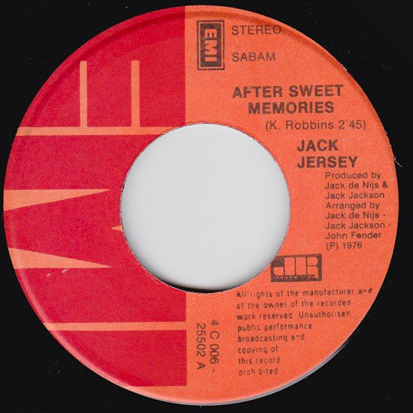 Jack Jersey - After Sweet Memories Vinyl Singles