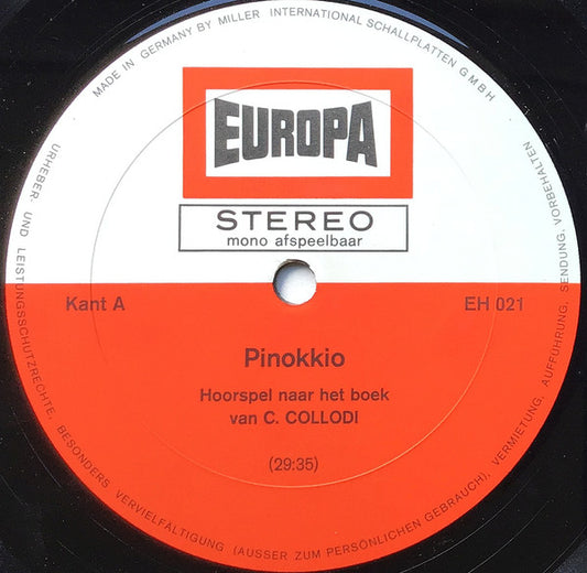 Various - Pinokkio (LP) Vinyl LP Vinyl Zeer Goed / Hoesje Goed "VINYLSINGLES.NL"