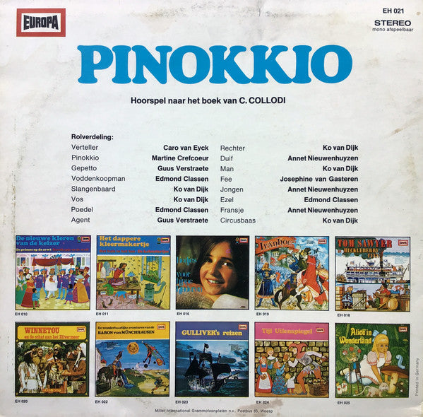 Various - Pinokkio (LP) Vinyl LP Vinyl Very Good (VG) <br> Hoes Good Plus (G+)