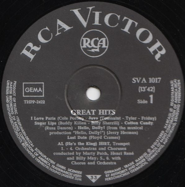 Al Hirt - Great Hits (LP) Vinyl LP