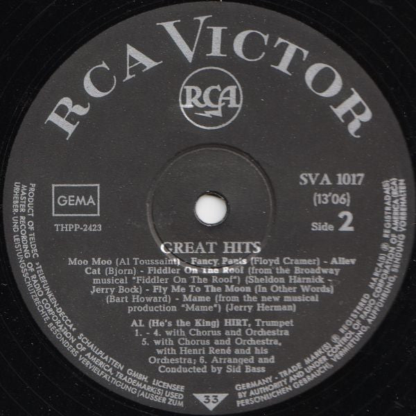Al Hirt - Great Hits (LP) Vinyl LP