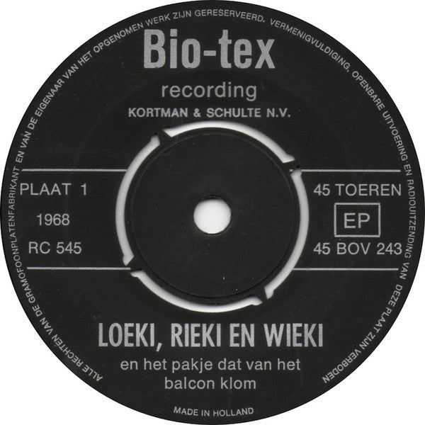 No Artist - Loeki, Rieki En Wieki - Het Zwemmende Pakje 31961 Vinyl Singles Vinyl Very Good (VG) <br> Hoes Good Plus (G+)