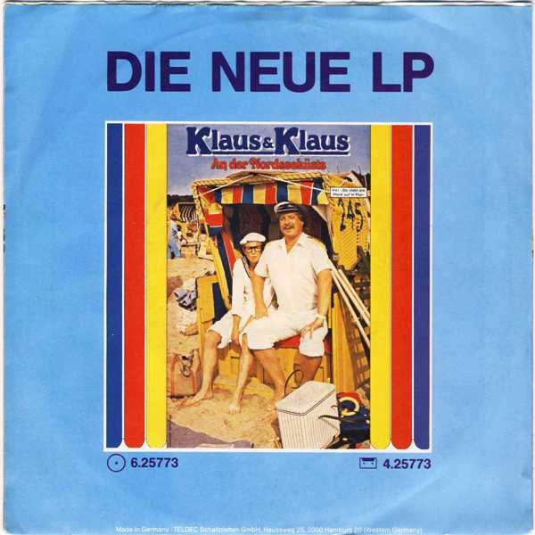 Klaus & Klaus - An Der Nordseeküste Vinyl Singles Vinyl Very Good (VG) <br> Hoes Good Plus (G+)