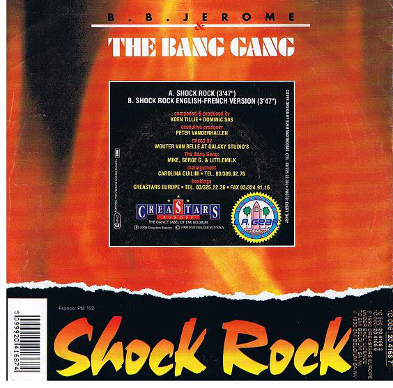 B.B. Jerome & The Bang Gang - Shock Rock B-Keus Vinyl Singles Vinyl Goed / Hoes Sticker