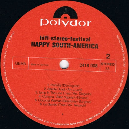 Various - Hifi-Stereo-Festival - Happy South-America (LP) 40645b Vinyl LP Vinyl Goed / Hoes Redelijk