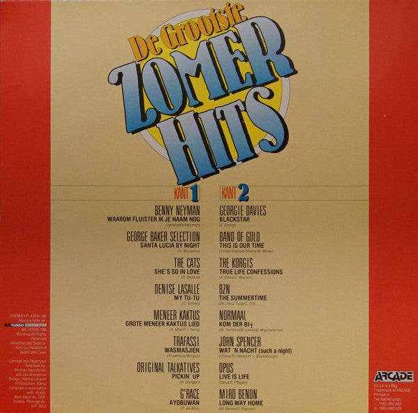 Various - De Grootste Zomerhits (LP) Vinyl LP Vinyl Very Good (VG) <br> Hoes Good Plus (G+)