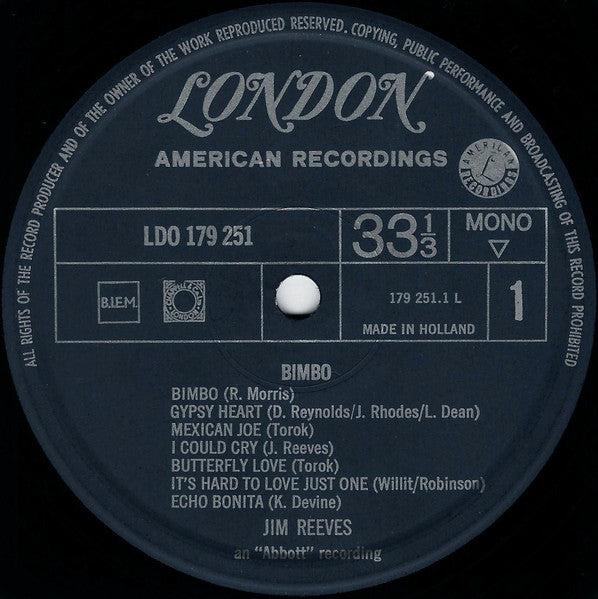 Jim Reeves - Bimbo (LP) Vinyl LP