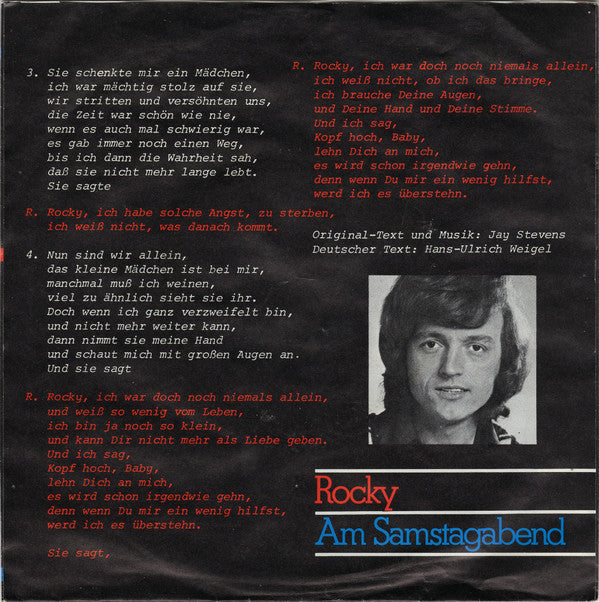 Frank Farian - Rocky Vinyl Singles Vinyl Very Good (VG) <br> Hoes Good Plus (G+)