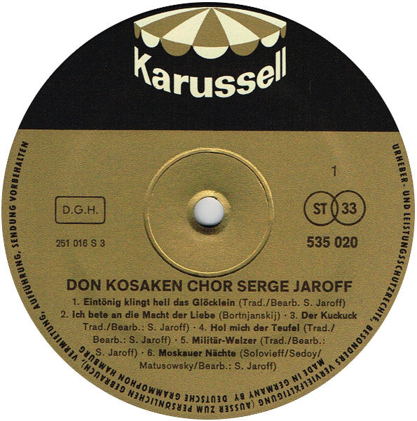 Don Kosaken Chor Serge Jaroff - Don Kosaken Chor Serge Jaroff (LP) Vinyl LP