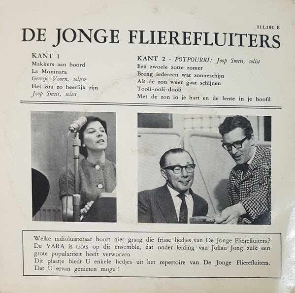 Jonge Flierefluiters - De Jonge Flierefluiters 43346 Vinyl Singles EP Vinyl Very Good (VG) <br> Hoes Good Plus (G+)