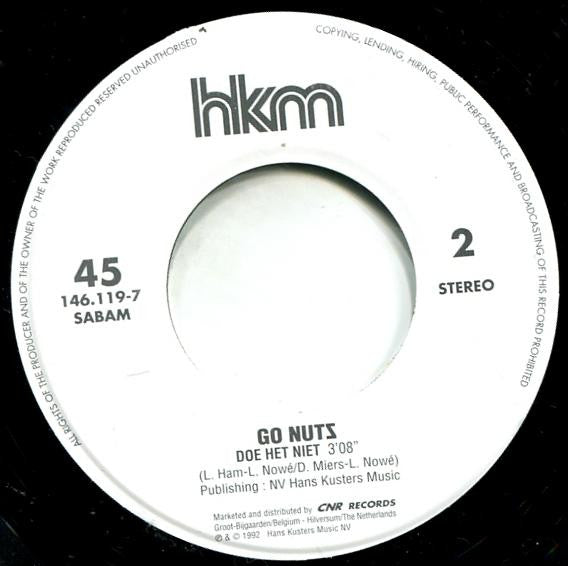 Go Nutz - Nooit Meer Huilen Vinyl Singles Vinyl Very Good (VG) <br> Hoes Good Plus (G+)