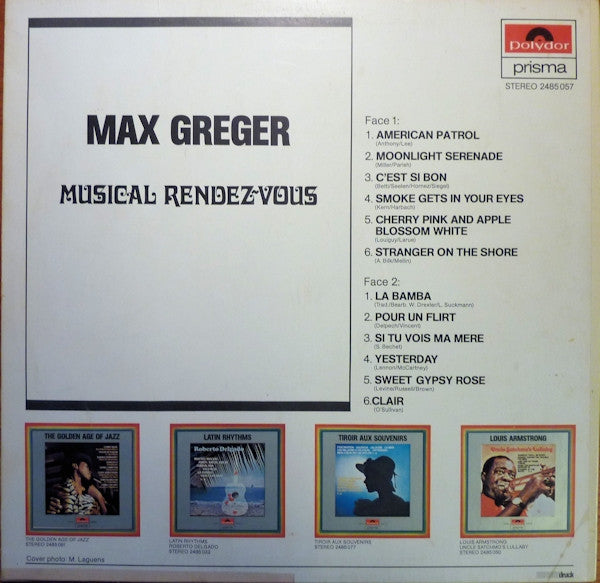 Max Greger - Musical Rendez-Vous (LP) Vinyl LP Vinyl Very Good (VG) <br> Hoes Good Plus (G+)