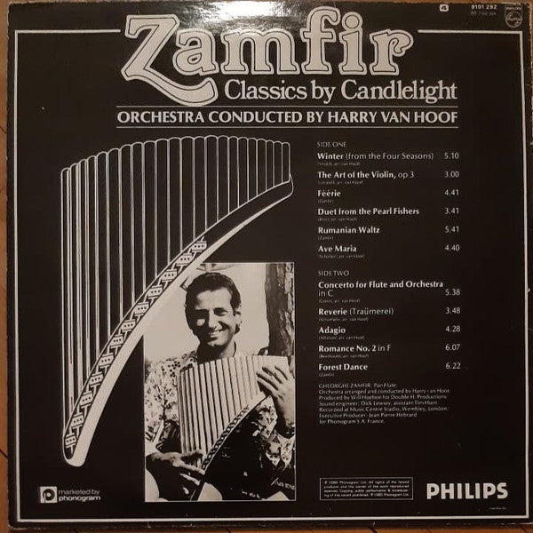 Zamfir / van Hoof Orchestra - Classics By Candlelight (LP) Vinyl LP Vinyl Very Good (VG) <br> Hoes Good Plus (G+)