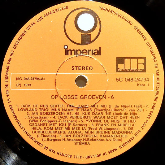 Various - Op Losse Groeven 6 (LP) Vinyl LP Vinyl Zeer Goed / Hoesje Goed "VINYLSINGLES.NL"