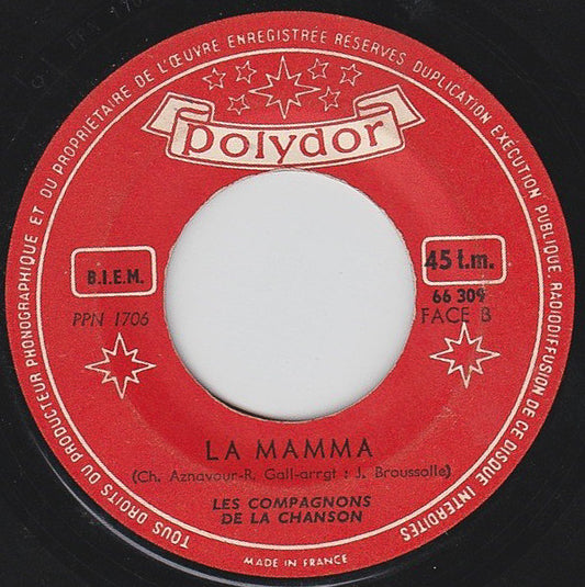 Compagnons De La Chanson - Les Aventuriers Vinyl Singles EP Vinyl Zeer Goed / Hoesje Generic "VINYLSINGLES.NL"