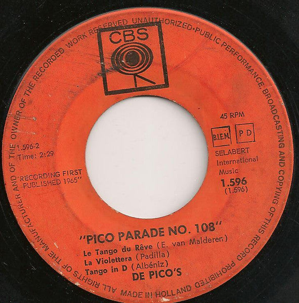2 Pico's - Pico Parade No. 107 / 108 Vinyl Singles Vinyl Very Good (VG) <br> Hoes Good Plus (G+)