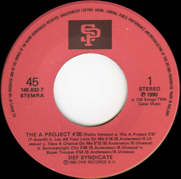 Def Syndicate - The A Project Vinyl Singles
