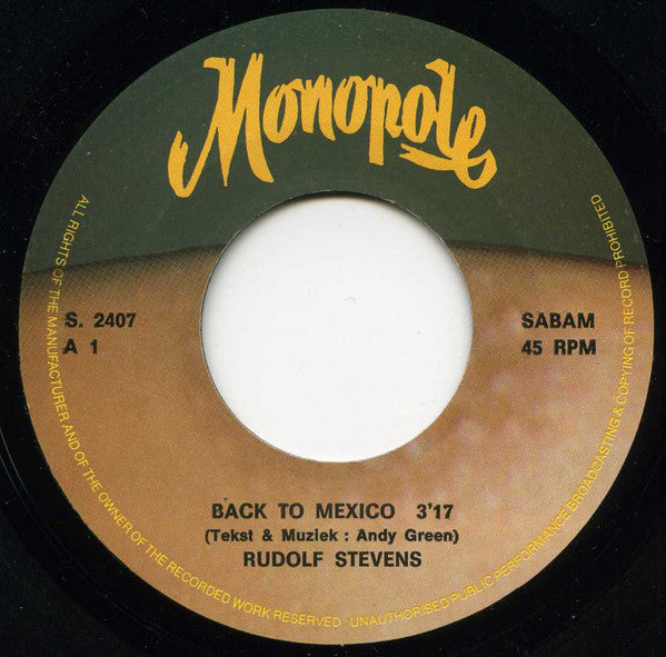 Rudolf Stevens - Back To Mexico Vinyl Singles